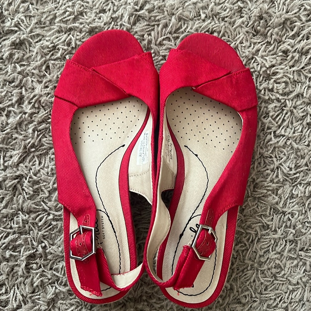 Life Stride Red Women’s Wedge Sandals